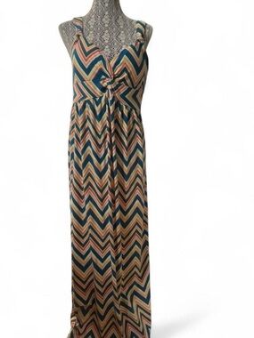 allison brittney maxi dress Allison Brittney Embellished Maxi Halter Dress w/Padded Cups Sz M Purple Yellow